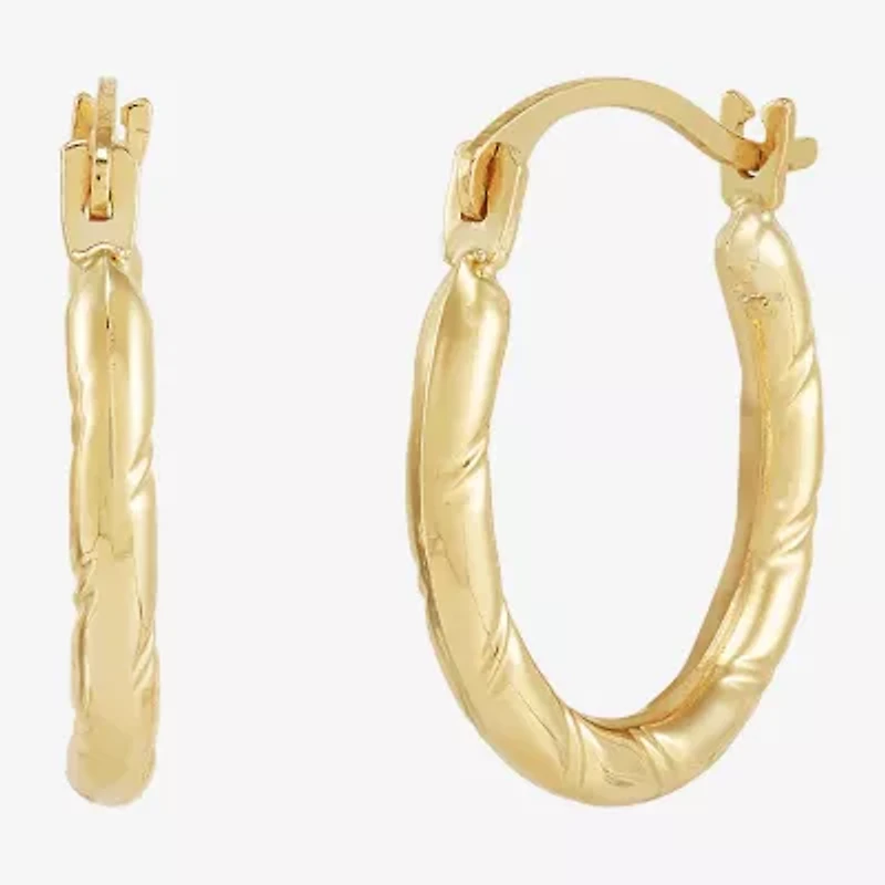 Womens 14K Gold 15.4mm Hoop Earrings