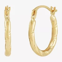 Womens 14K Gold 15.4mm Hoop Earrings