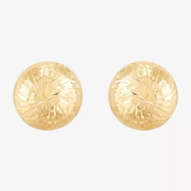 14K Gold 10mm Dome Stud Earrings