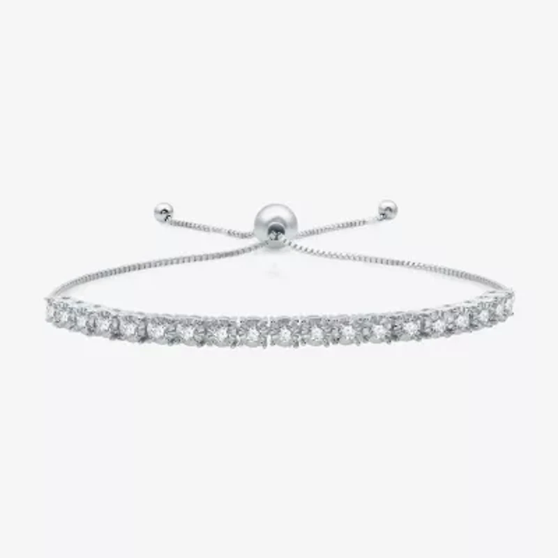 (G/ Si1-Si2) Womens 1 CT. T.W. Lab Grown Diamond Sterling Silver Bolo Bracelet