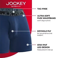 Jockey Active Microfiber Mens 3 Pack Boxer Briefs 9142