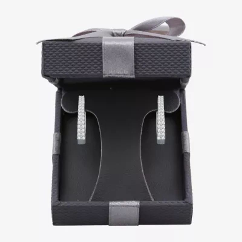 Womens 1/2 CT. T.W. Lab Grown White Diamond Sterling Silver 17.8mm Hoop Earrings