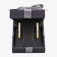 Womens 1 1/2 CT. T.W. Lab Grown White Diamond 14K Gold Over Silver 25.3mm Hoop Earrings