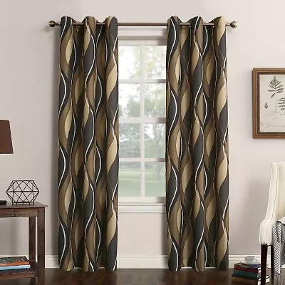 Lichtenberg Intersect Grommet Top Energy Saving Light-Filtering Single Curtain Panel