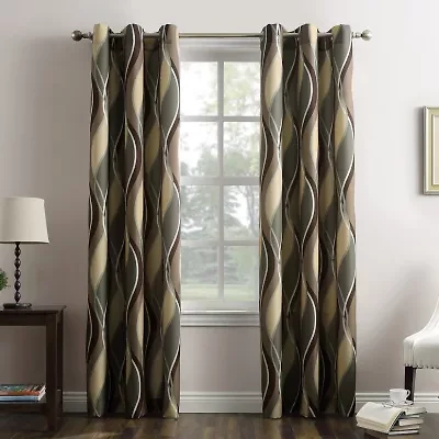 Lichtenberg Intersect Grommet Top Energy Saving Light-Filtering Single Curtain Panel