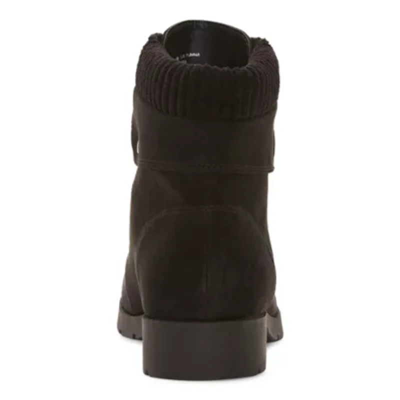 St. John's Bay Womens Yumma Stacked Heel Lace Up Boots