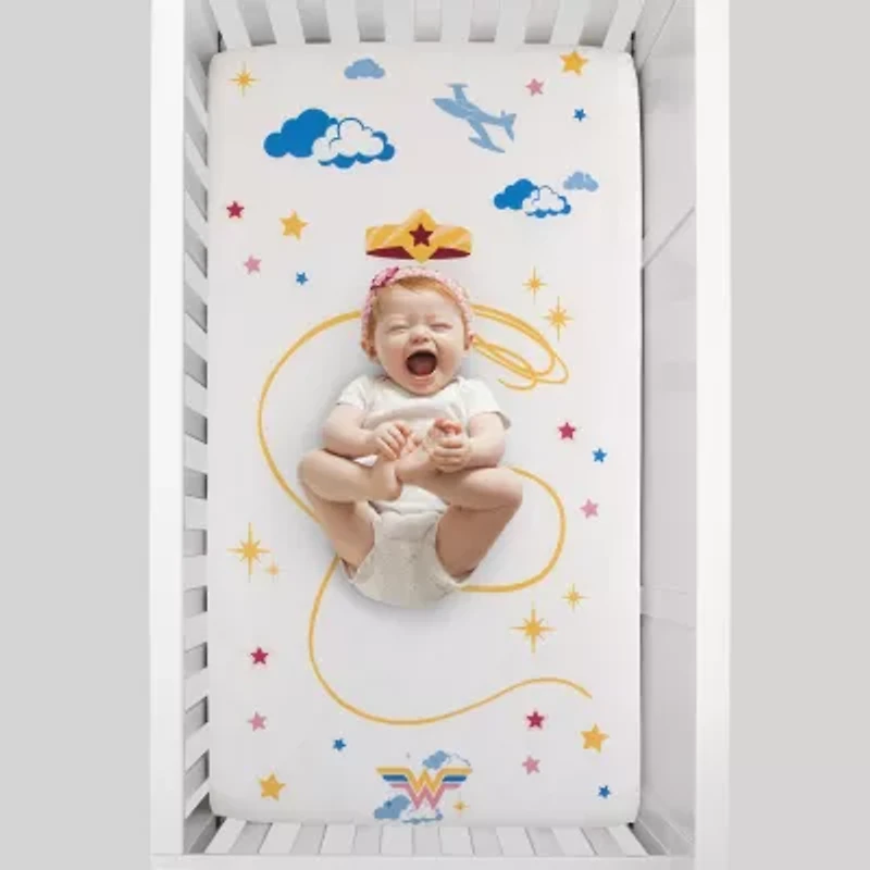 Warner Bros Wonder Woman Crib Sheet