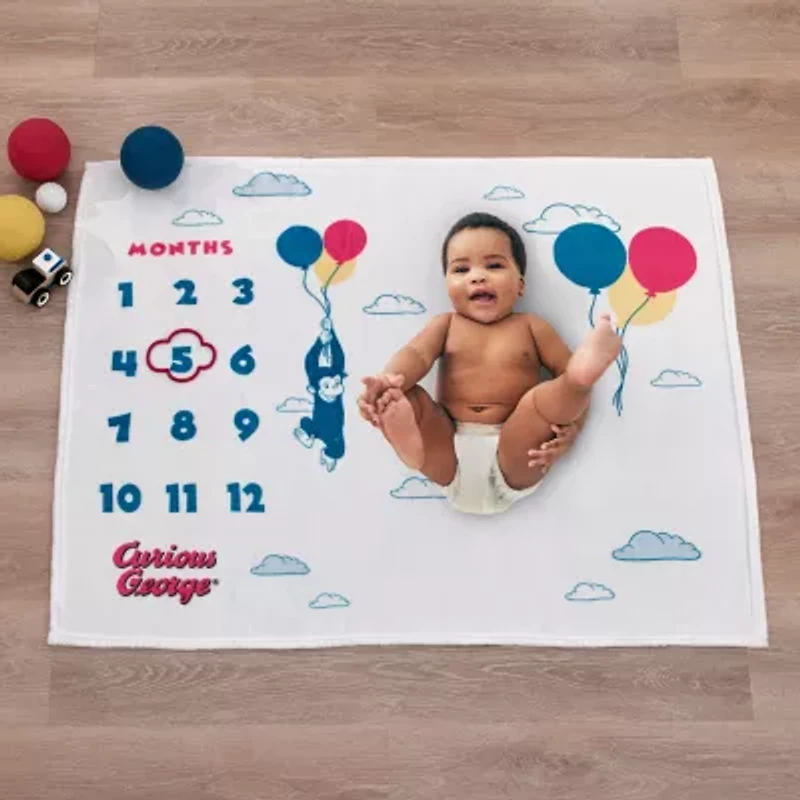 Universal Curious George Baby Milestone Blanket