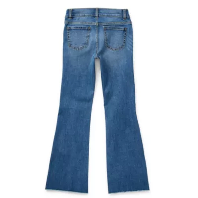 Thereabouts Little & Big Kid Girls Ripped Flare Leg Jean