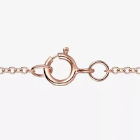 Womens Lab Created Pink Sapphire 14K Rose Gold Over Silver Cushion 18 Inch Pendant Necklace