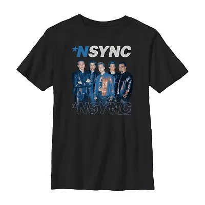 Little & Big Kid Boys Crew Neck Short Sleeve Regular Fit NSYNC Graphic T-Shirt