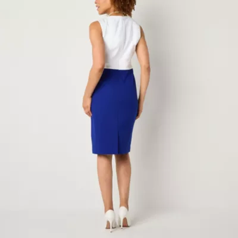 Evan Picone Womens Sleeveless Sheath Dress