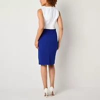 Evan Picone Womens Sleeveless Sheath Dress