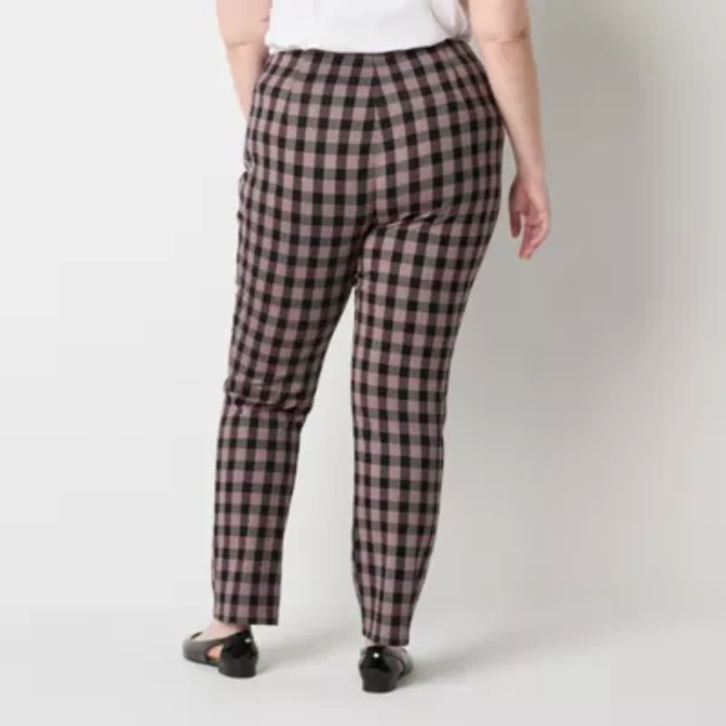 Liz Claiborne Alexis Ponte Womens Plus Straight Mid Rise Pull-On Pant
