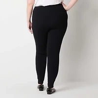 Liz Claiborne Lori Ponte Womens Mid Rise 29" Plus 7/8 Ankle Legging