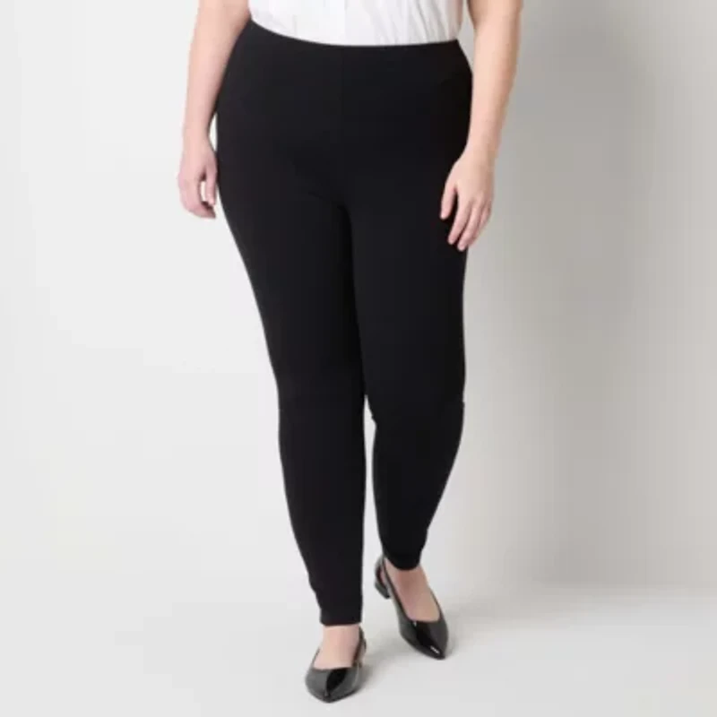 Liz Claiborne Lori Ponte Womens Mid Rise 29" Plus 7/8 Ankle Legging