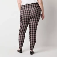 Liz Claiborne Lori Ponte Womens Mid Rise 29" Plus 7/8 Ankle Legging