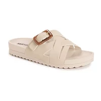 Muk Luks Womens Grand Shayna Criss Cross Strap Flat Sandals
