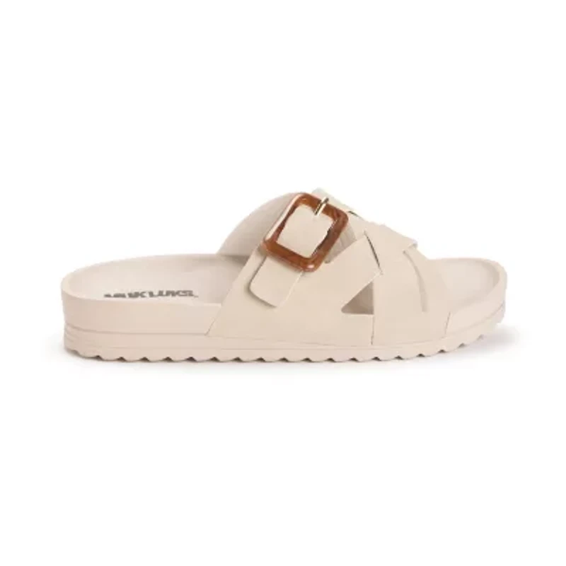 Muk Luks Womens Grand Shayna Criss Cross Strap Flat Sandals