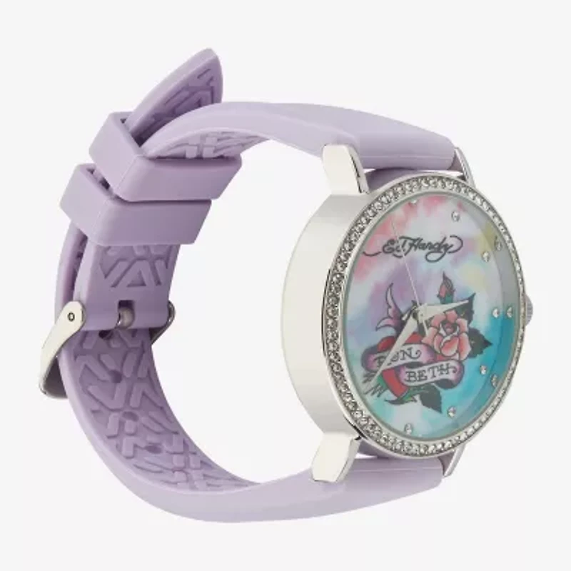 Ed Hardy Womens Purple Strap Watch 15006s-42-F09