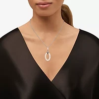 Limited Quantities! Womens Genuine White Mother Of Pearl Sterling Silver Oval 18 Inch Pendant Necklace