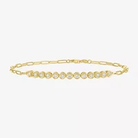 Diamond Addiction 1/3 Ct.T.W. (G-H, I1-I2) Lab-Grown Diamond Womens 10K Gold Paperclip Round Chain Bracelet