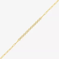 Diamond Addiction 1/3 Ct.T.W. (G-H, I1-I2) Lab-Grown Diamond Womens 10K Gold Paperclip Round Chain Bracelet