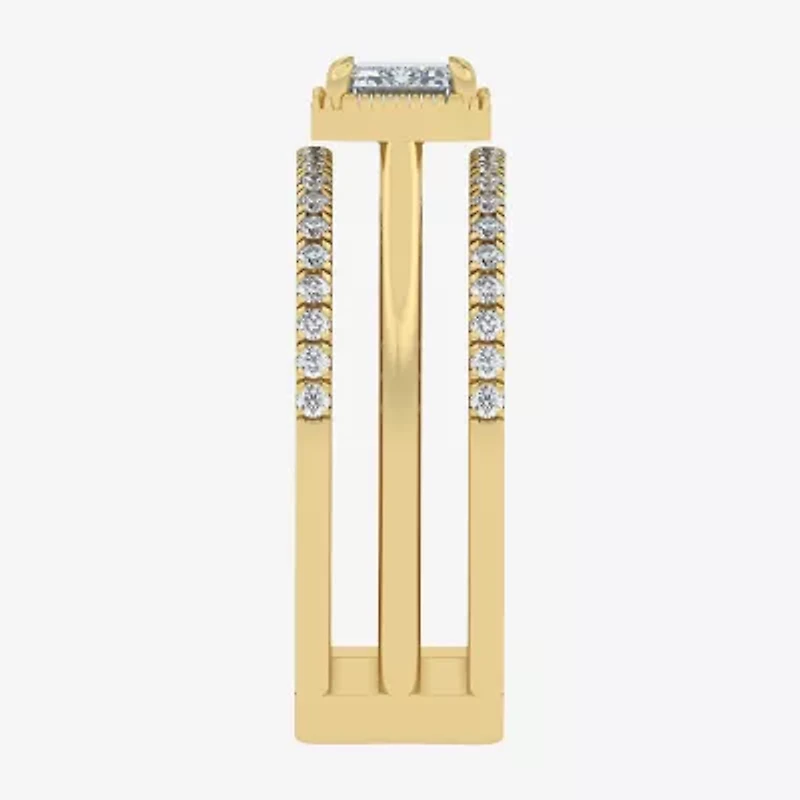 Si2 / G) Womens 1 1/2 CT. T.W. Lab Grown White Diamond 10K Gold Cocktail Ring
