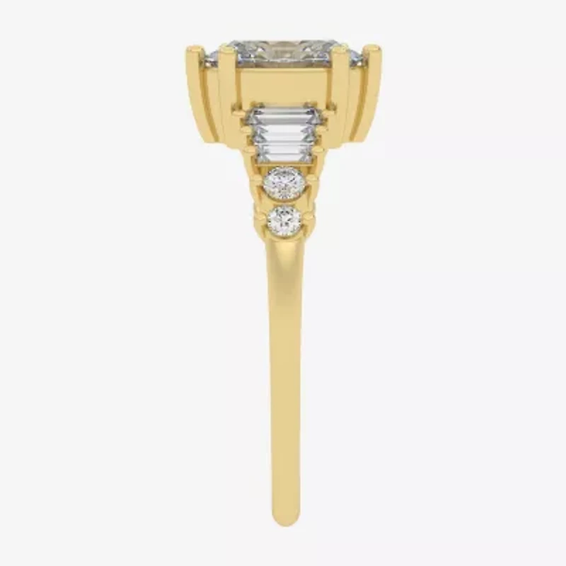 (Si2 / G) Womens 1 1/3 CT. T.W. Lab Grown White Diamond 10K Gold Oval Cocktail Ring