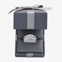 (G / Si1-Si2) Womens 4 CT. T.W. Lab Grown White Diamond 10K Gold Round Side Stone Bridal Set