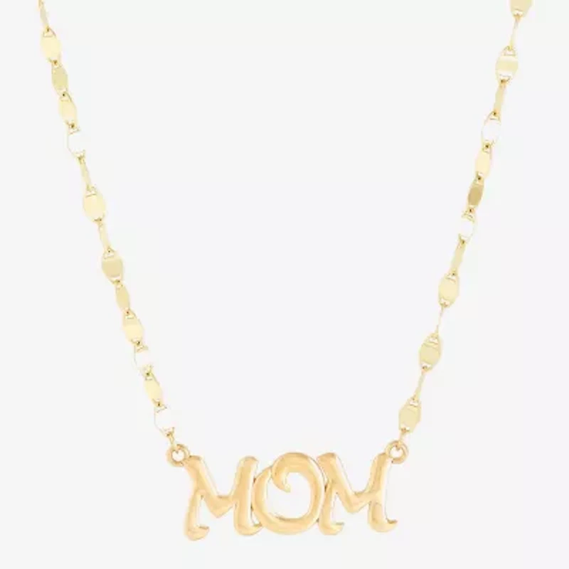 "Mom" Womens 10K Gold 16 Inch Pendant Necklace