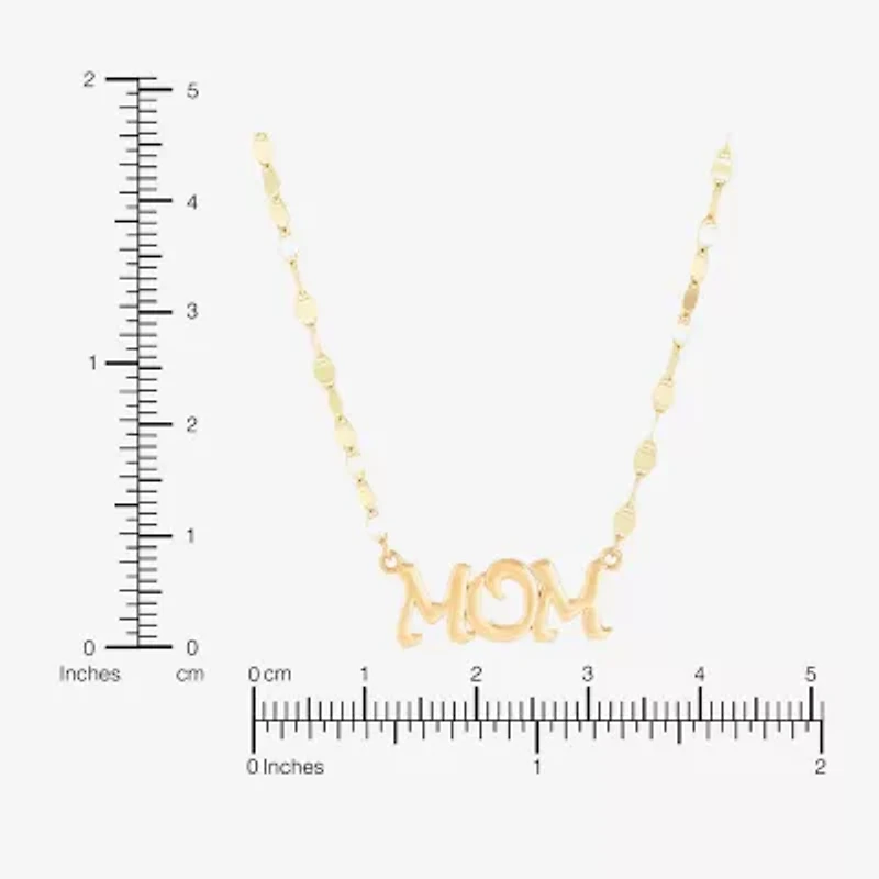 "Mom" Womens 10K Gold 16 Inch Pendant Necklace