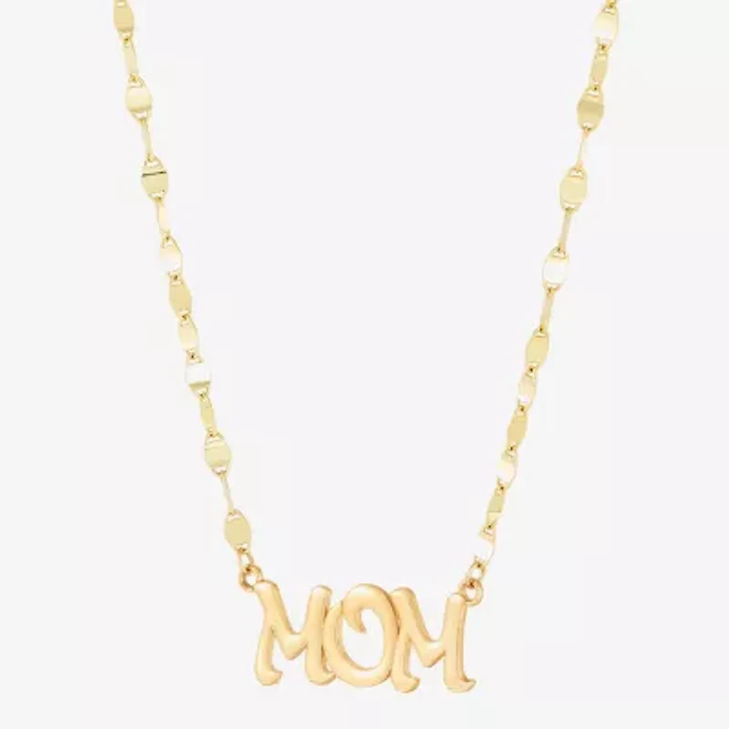 "Mom" Womens 10K Gold 16 Inch Pendant Necklace