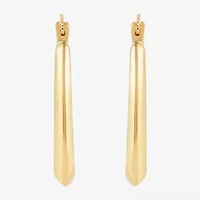 Womens 14K Gold 21.4mm Rectangular Hoop Earrings