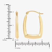 Womens 14K Gold 21.4mm Rectangular Hoop Earrings