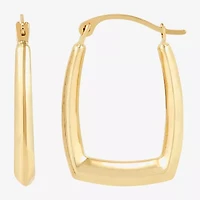 Womens 14K Gold 21.4mm Rectangular Hoop Earrings