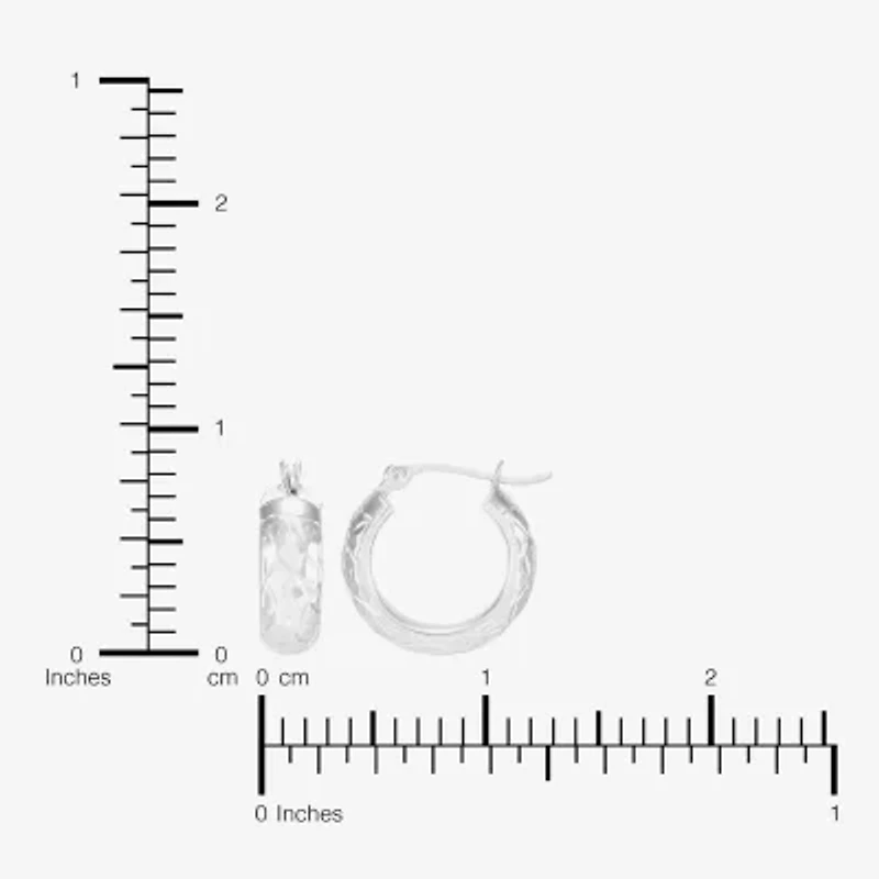 Womens 10K Gold 15mm Round Hoop Earrings