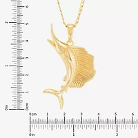 Limited Quantities! Sword Fish Womens 14K Gold Over Silver 22 Inch Pendant Necklace