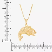 Limited Quantities! Fish Womens 14K Gold Over Silver 22 Inch Pendant Necklace