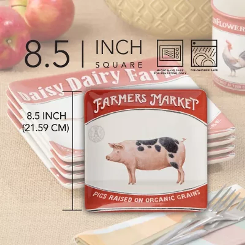 Certified International Vintage Farm 4-pc. Ceramic Salad Plate