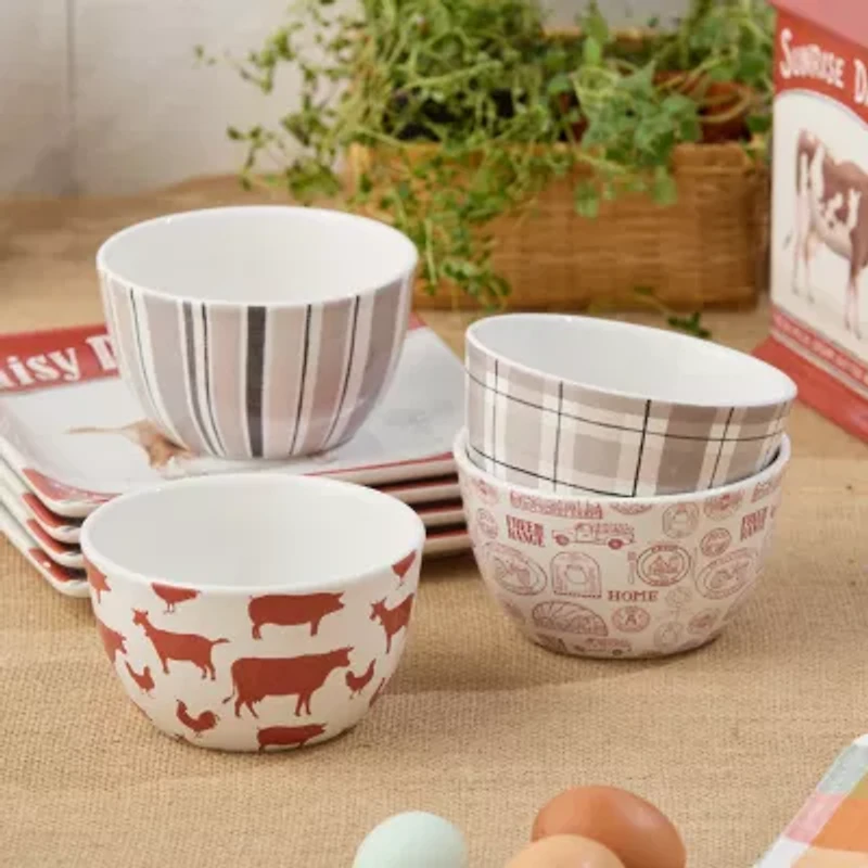 Certified International Vintage Farm 4-pc. Ceramic Ice Cream Bowl