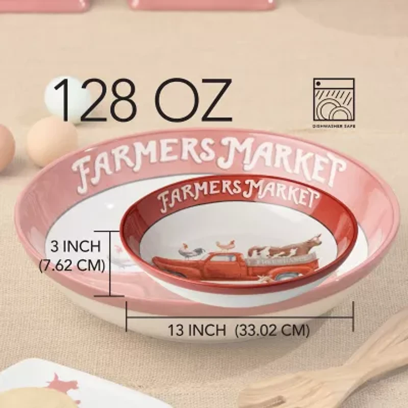 Certified International Vintage Farm Ceramic Serving Bowl