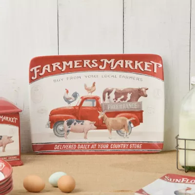 Certified International Vintage Farm Ceramic Serving Platter