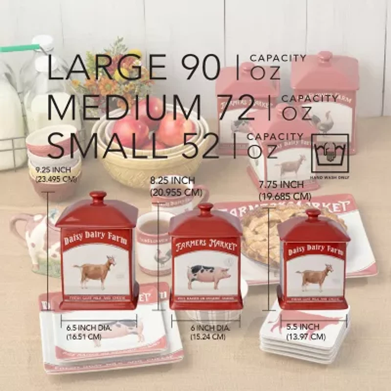 Certified International Vintage Farm 3-pc. Canister