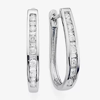 1/2 CT.T.W. Natural Diamond 10K Gold Hoop Earrings