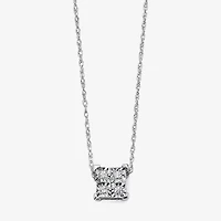 Diamond-Accent 10K White Gold Square Necklace
