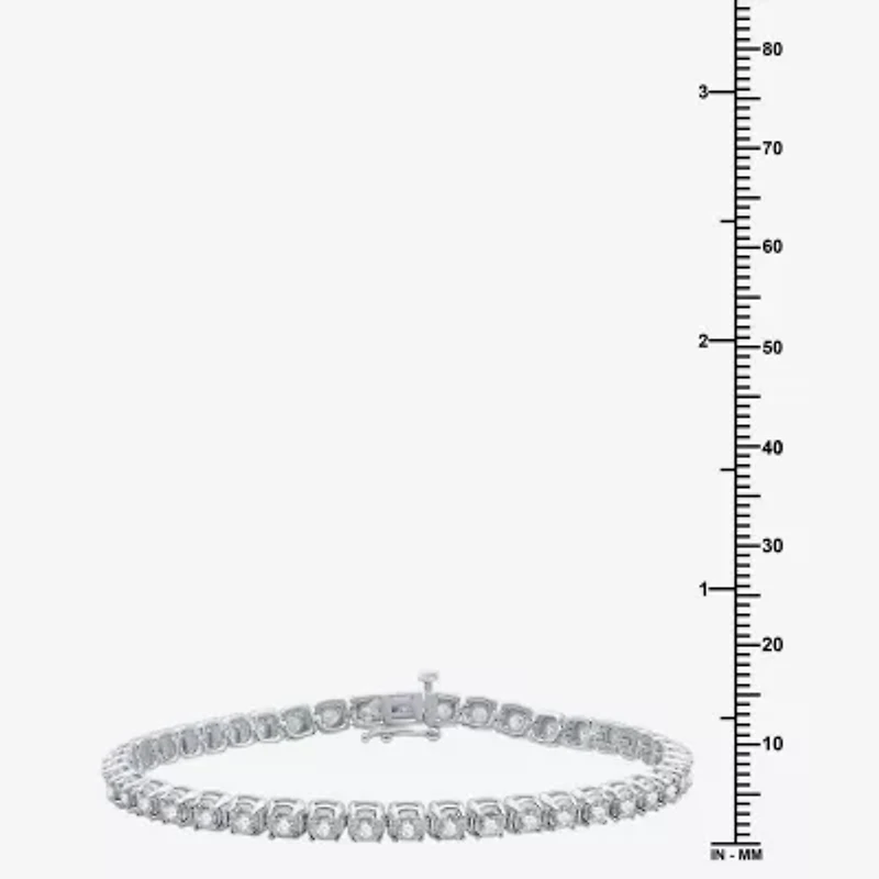 2 CT. T.W. Natural White Diamond 10K or Yellow Gold 7.5 Inch Tennis Bracelet