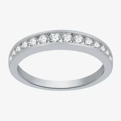 (I-J / I2) Womens 3MM 1/2 CT. T.W. Natural White Diamond 14K Gold Wedding Band