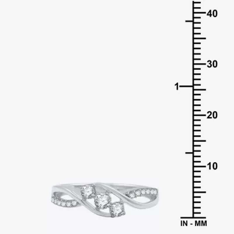 Love Lives Forever 1/3 CT.T.W. Natural Diamond 10K Gold 3-Stone Promise Ring