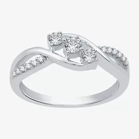 Love Lives Forever 1/3 CT.T.W. Natural Diamond 10K Gold 3-Stone Promise Ring